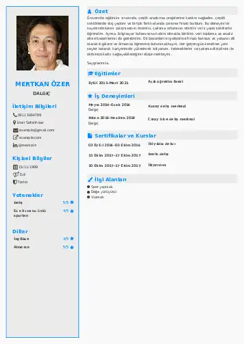 Dalgıç CV Örnekleri cv indir